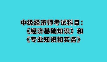 中級經(jīng)濟(jì)師考試科目：《經(jīng)濟(jì)基礎(chǔ)知識》和《專業(yè)知識和實務(wù)》