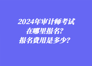 2024年審計(jì)師考試在哪里報(bào)名？報(bào)名費(fèi)用是多少？