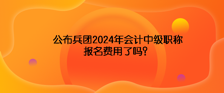 公布兵團(tuán)2024年會(huì)計(jì)中級(jí)職稱報(bào)名費(fèi)用了嗎？