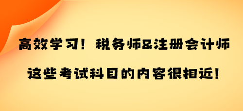 高效學(xué)習(xí)！稅務(wù)師&注冊(cè)會(huì)計(jì)師這些考試科目的內(nèi)容很相近！