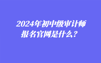 2024年初中級審計(jì)師報(bào)名官網(wǎng)是什么？