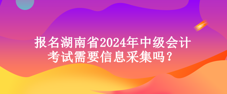 報(bào)名湖南省2024年中級(jí)會(huì)計(jì)考試需要信息采集嗎？