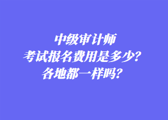 中級(jí)審計(jì)師考試報(bào)名費(fèi)用是多少？各地都一樣嗎？