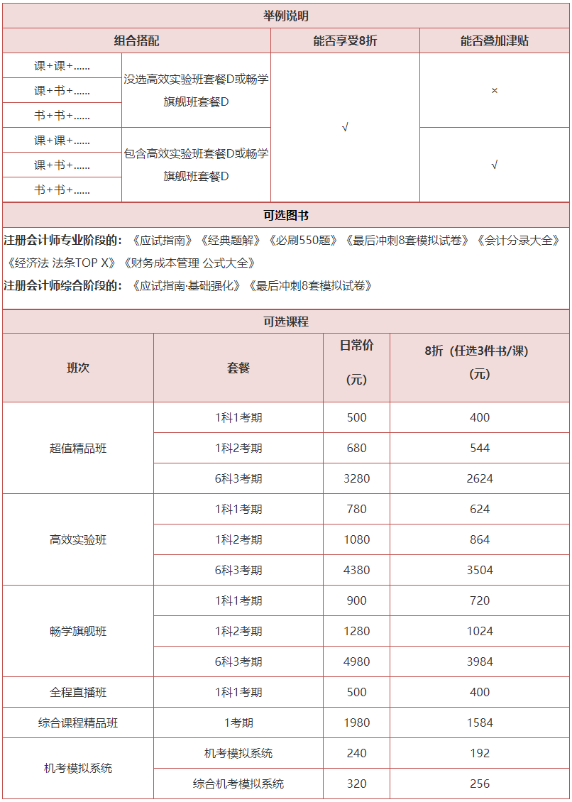 注會(huì)書課3件以上8折