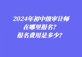 2024年初中級審計(jì)師在哪里報名？報名費(fèi)用是多少？