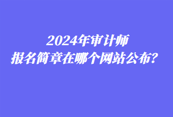 2024年審計(jì)師報(bào)名簡(jiǎn)章在哪個(gè)網(wǎng)站公布？