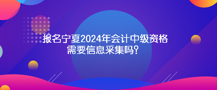 報(bào)名寧夏2024年會計(jì)中級資格需要信息采集嗎？