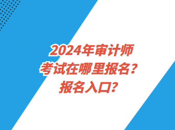 2024年審計(jì)師考試在哪里報(bào)名？報(bào)名入口？