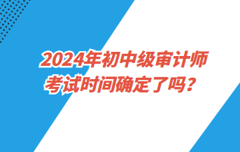 2024年初中級審計師考試時間確定了嗎？