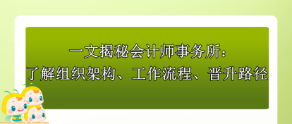 一文揭秘會(huì)計(jì)師事務(wù)所：了解組織架構(gòu)、工作流程、晉升路徑！