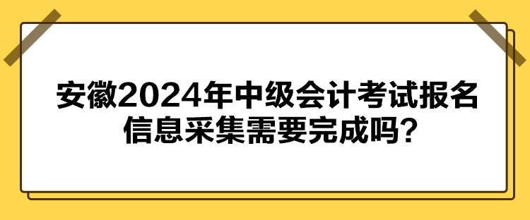 安徽2024年中級會計考試報名信息采集需要完成嗎？