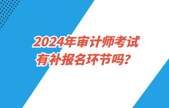 2024年審計(jì)師考試報(bào)名有補(bǔ)報(bào)名環(huán)節(jié)嗎？