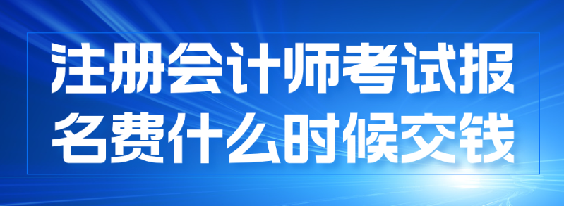 注冊會計師報名什么時候交費？