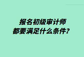 報(bào)名初級(jí)審計(jì)師都要滿(mǎn)足什么條件？