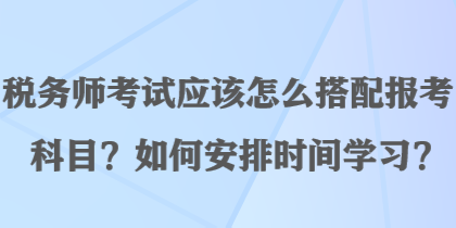 稅務(wù)師考試應(yīng)該怎么搭配報考科目？如何安排時間學(xué)習(xí)？