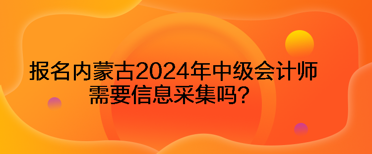 報名內(nèi)蒙古2024年中級會計師需要信息采集嗎？