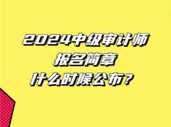 2024中級(jí)審計(jì)師報(bào)名簡(jiǎn)章什么時(shí)候公布？