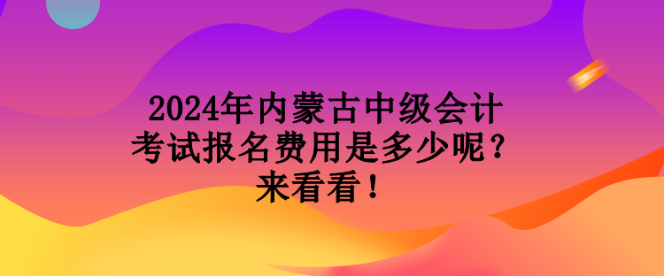 2024年內(nèi)蒙古中級會計考試報名費用是多少呢？來看看！