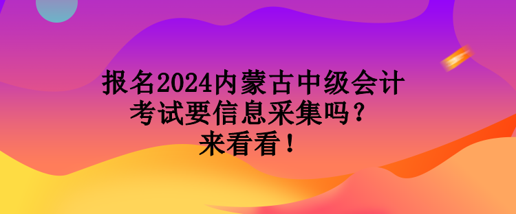 報(bào)名2024內(nèi)蒙古中級(jí)會(huì)計(jì)考試要信息采集嗎？來看看！