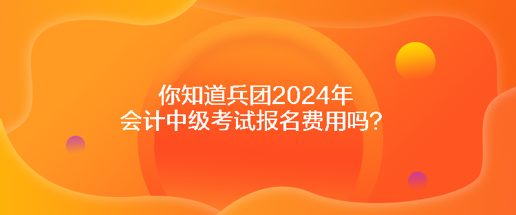 你知道兵團2024年會計中級考試報名費用嗎？