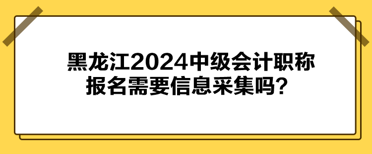 黑龍江2024中級會(huì)計(jì)職稱報(bào)名需要信息采集嗎？