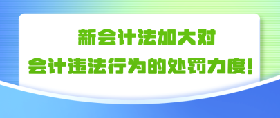 新會計法加大對會計違法行為的處罰力度！?。? suffix=