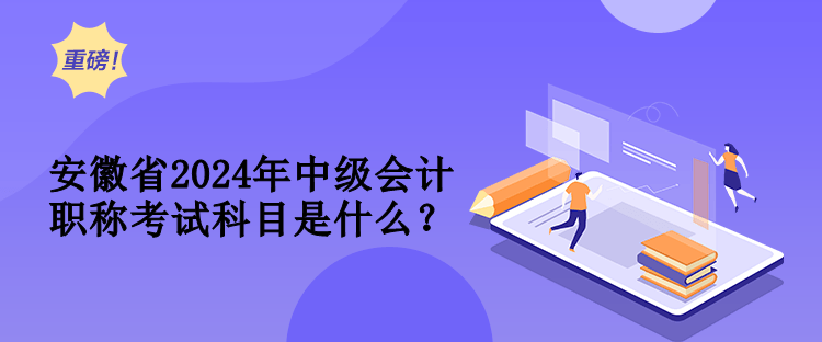 安徽省2024年中級會計職稱考試科目是什么？