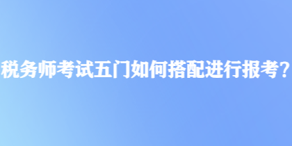 稅務師考試五門如何搭配進行報考？