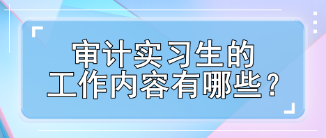 審計實習生工作內(nèi)容有哪些？