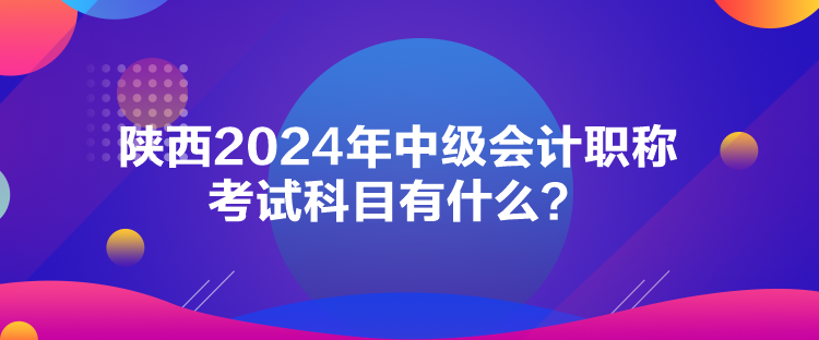 陜西2024年中級(jí)會(huì)計(jì)職稱(chēng)考試科目有什么？