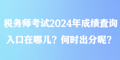 稅務(wù)師考試2024年成績(jī)查詢?nèi)肟谠谀膬?？何時(shí)出分呢？