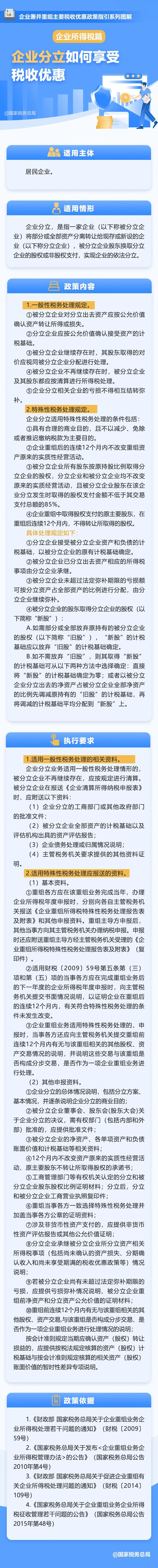 企業(yè)分立如何享受稅收優(yōu)惠