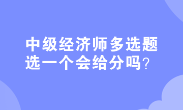 中級經(jīng)濟師多選題選一個會給分嗎？