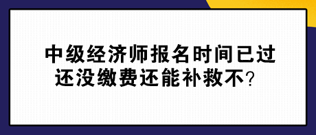 中級(jí)經(jīng)濟(jì)師報(bào)名時(shí)間已過(guò) 還沒繳費(fèi)還能補(bǔ)救不？