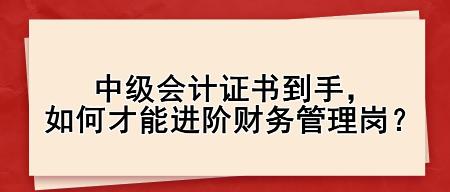 中級會計證書到手，如何才能進階財務管理崗？