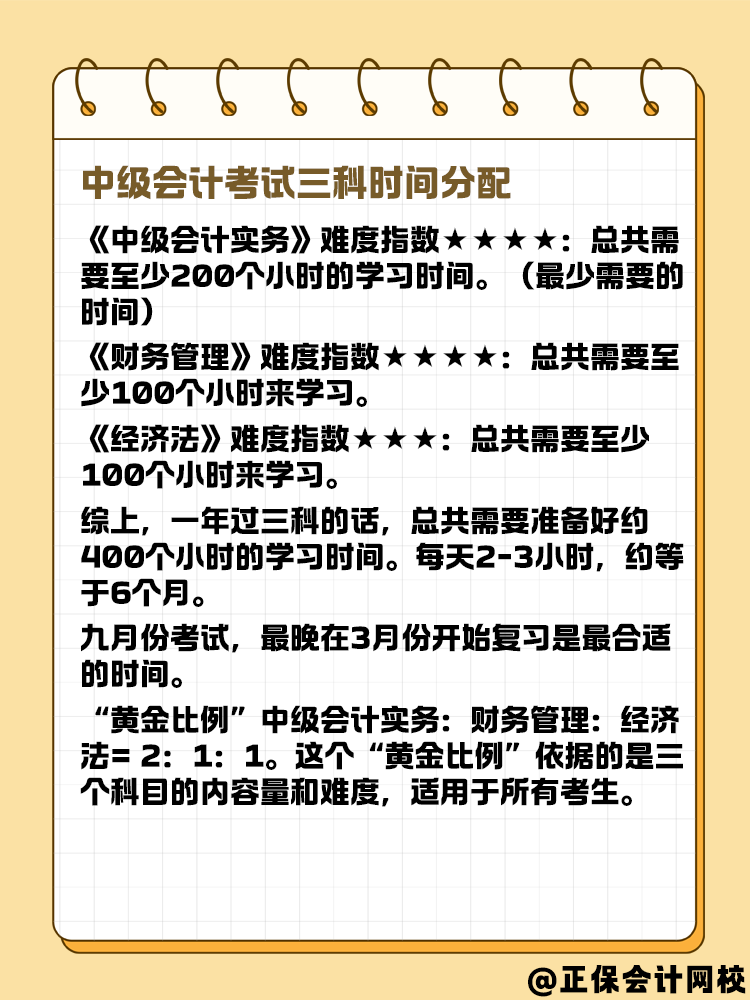 2025年中級(jí)會(huì)計(jì)考試 三科備考時(shí)間怎么分配合適？